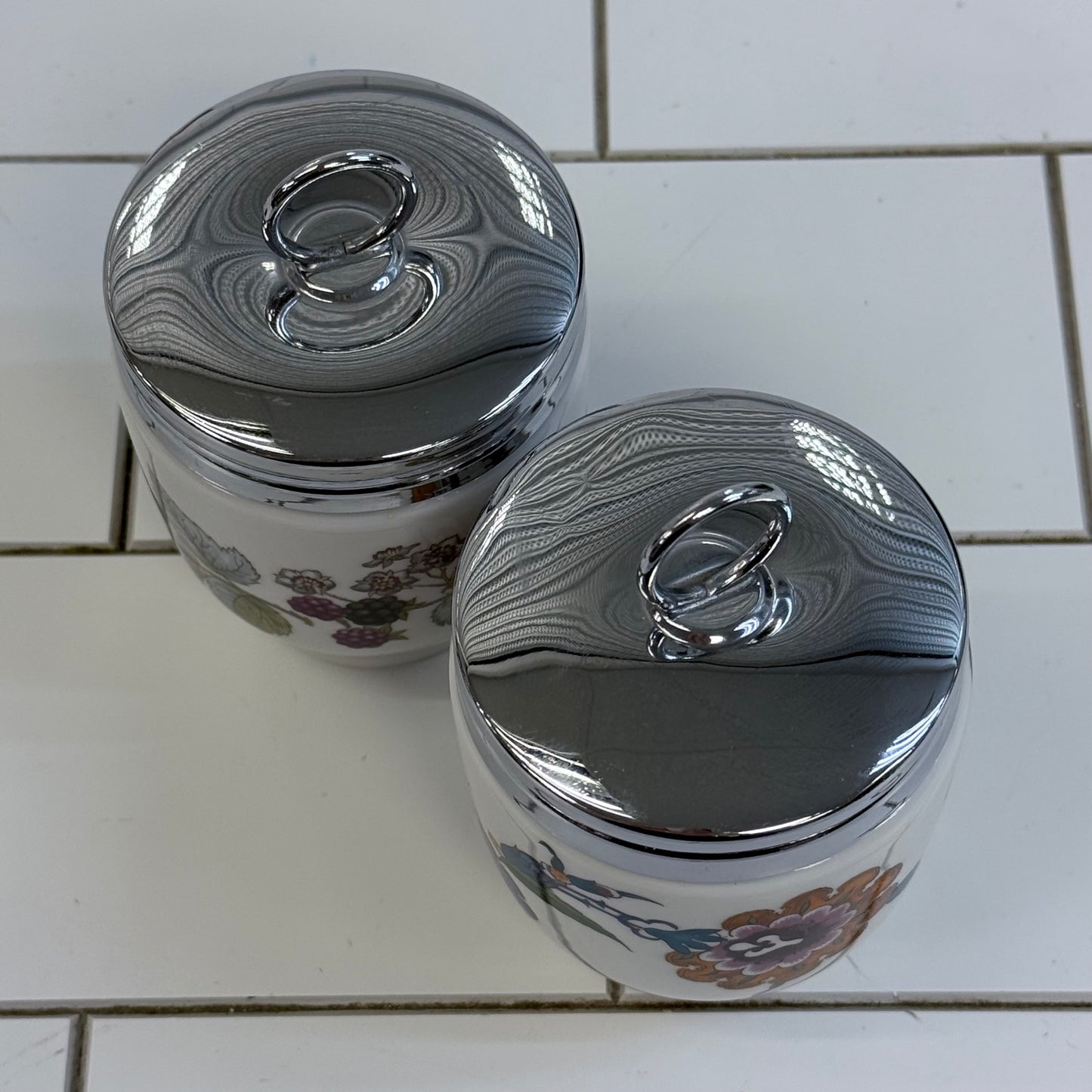 Royal Worcester Porcelain Egg Coddlers Set of 2 England 1970s