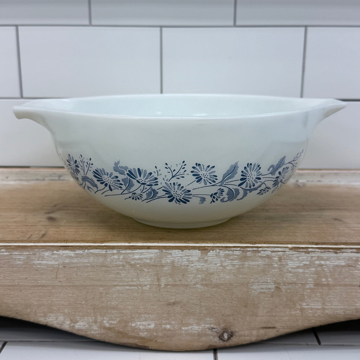 Pyrex Colonial Mist Blue Floral Casserole Dish 1980s