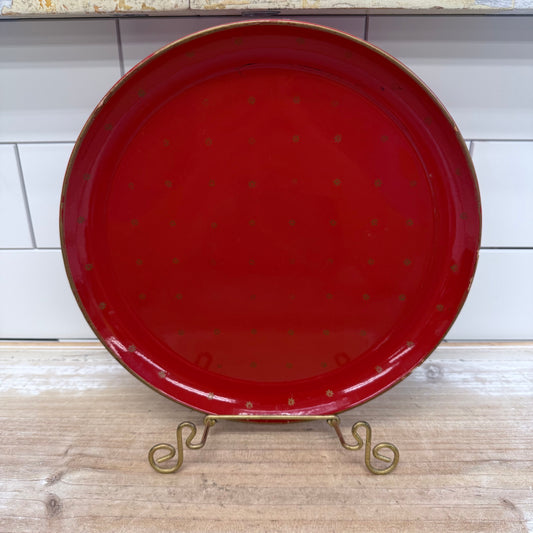Isco Hand Painted Sunburst Wooden Plate