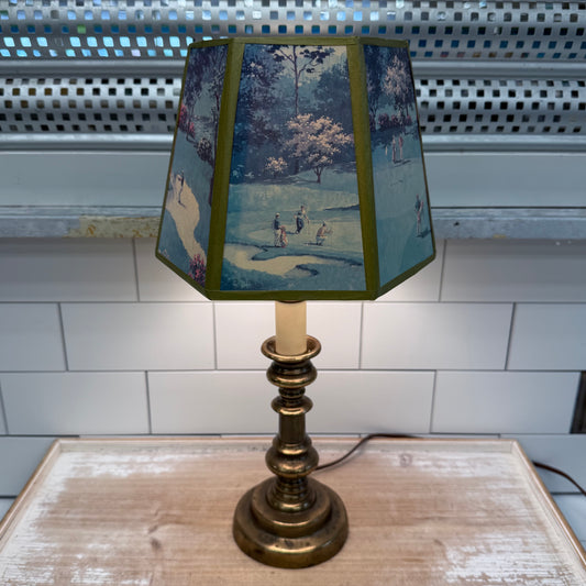 Brass Lamp & Golfing Lampshade