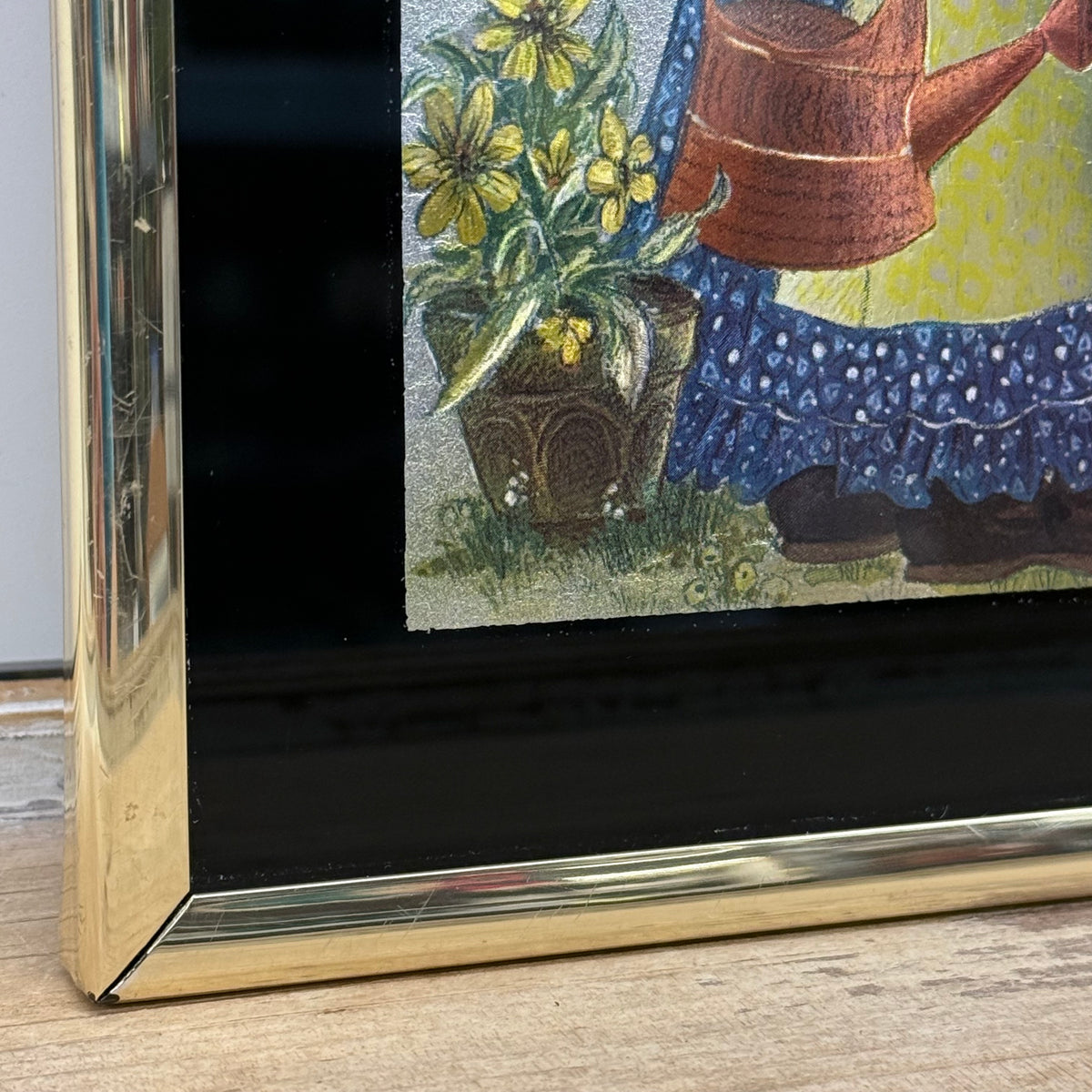 Dufex Foil Print Bonnet Girl Garden Framed Wall Art