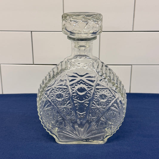 Starburst Pressed Glass Decanter