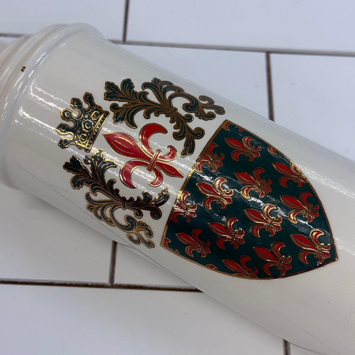Vintage Jim Beam Regal China Fleur de Lis Decanter 13”