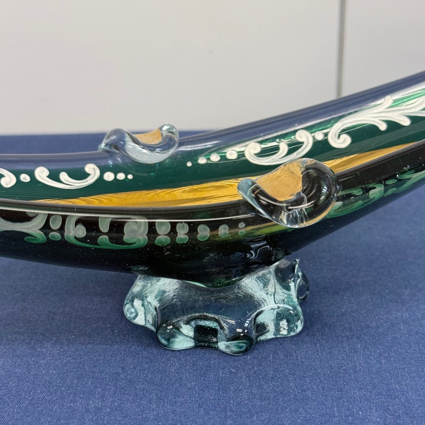 Murano Style Venetian Gondola Art Glass Centerpiece Bowl