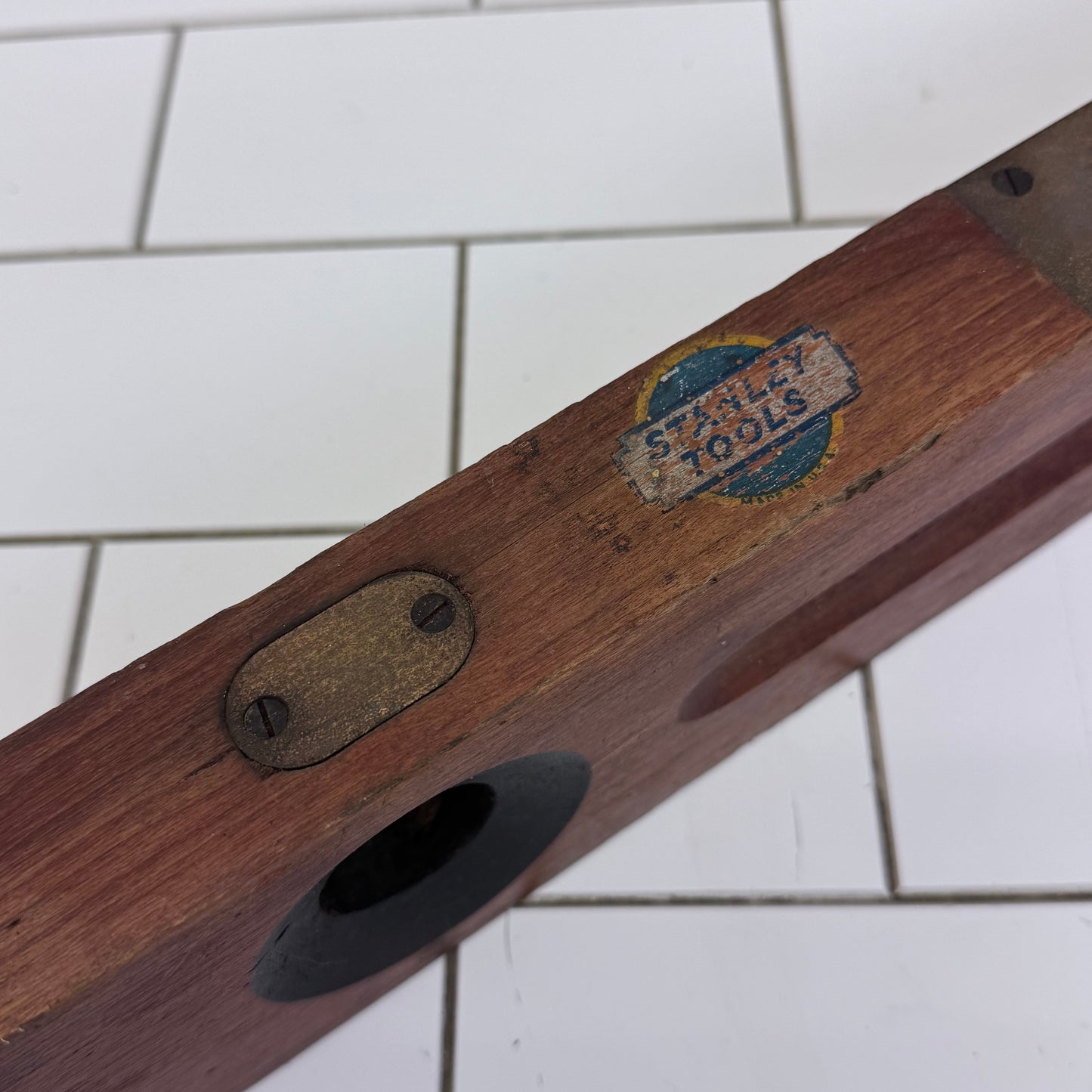 Stanley No. 3 Adjustable Cherry Wood Brass Level 30” 1920s-1930s