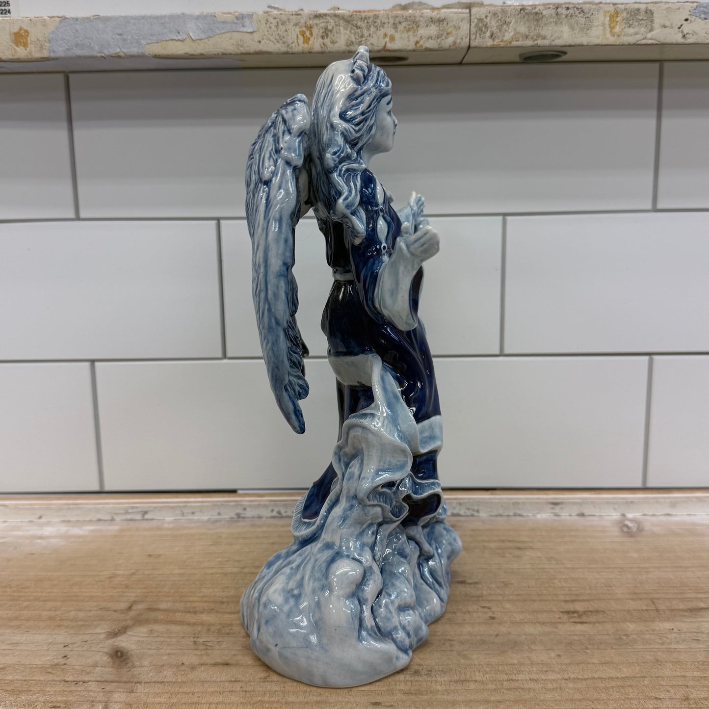 Delft Holland Angel Figurine #1610 Signed Hand Painted Ceramic