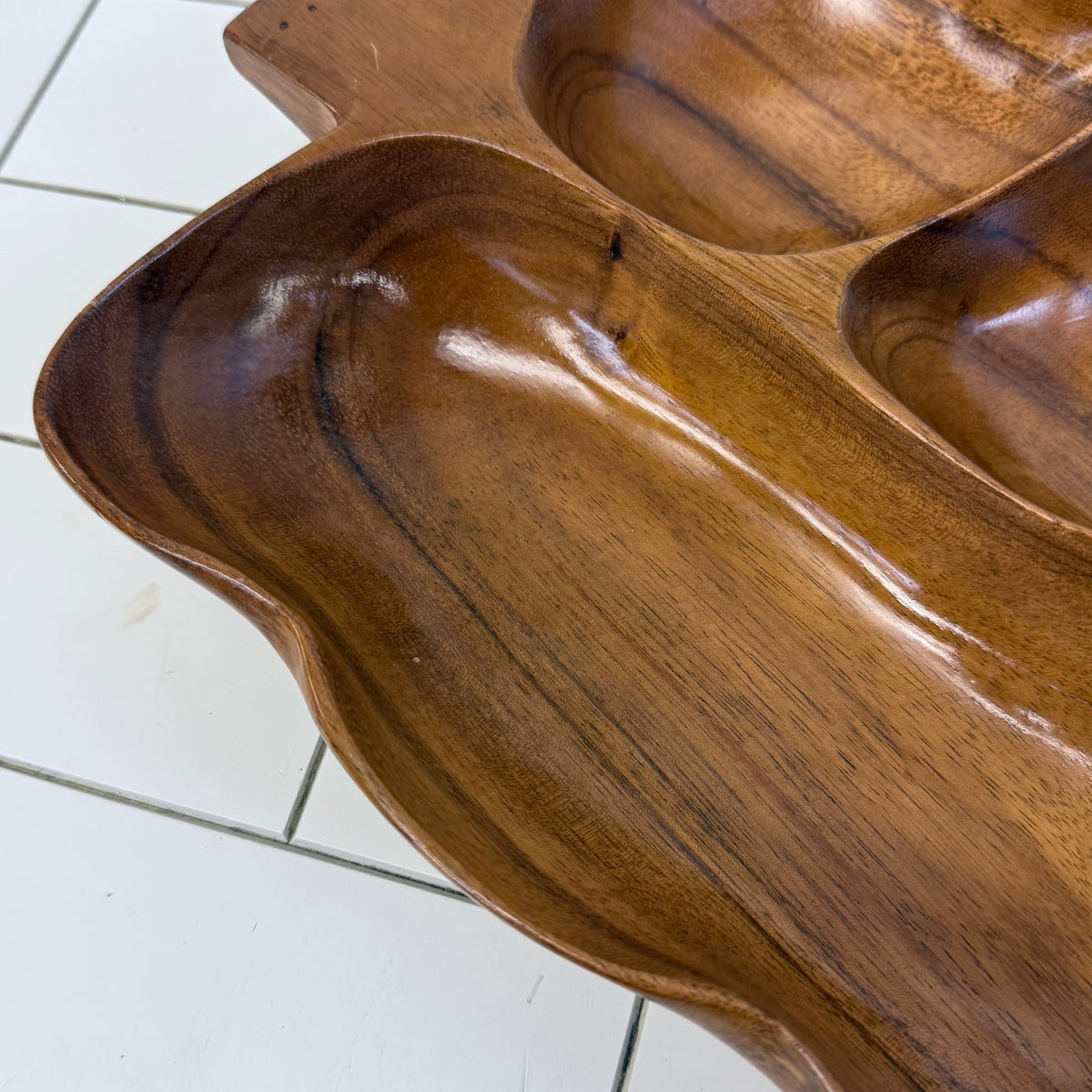 Monkey Pod Wood Divided Serving Tray