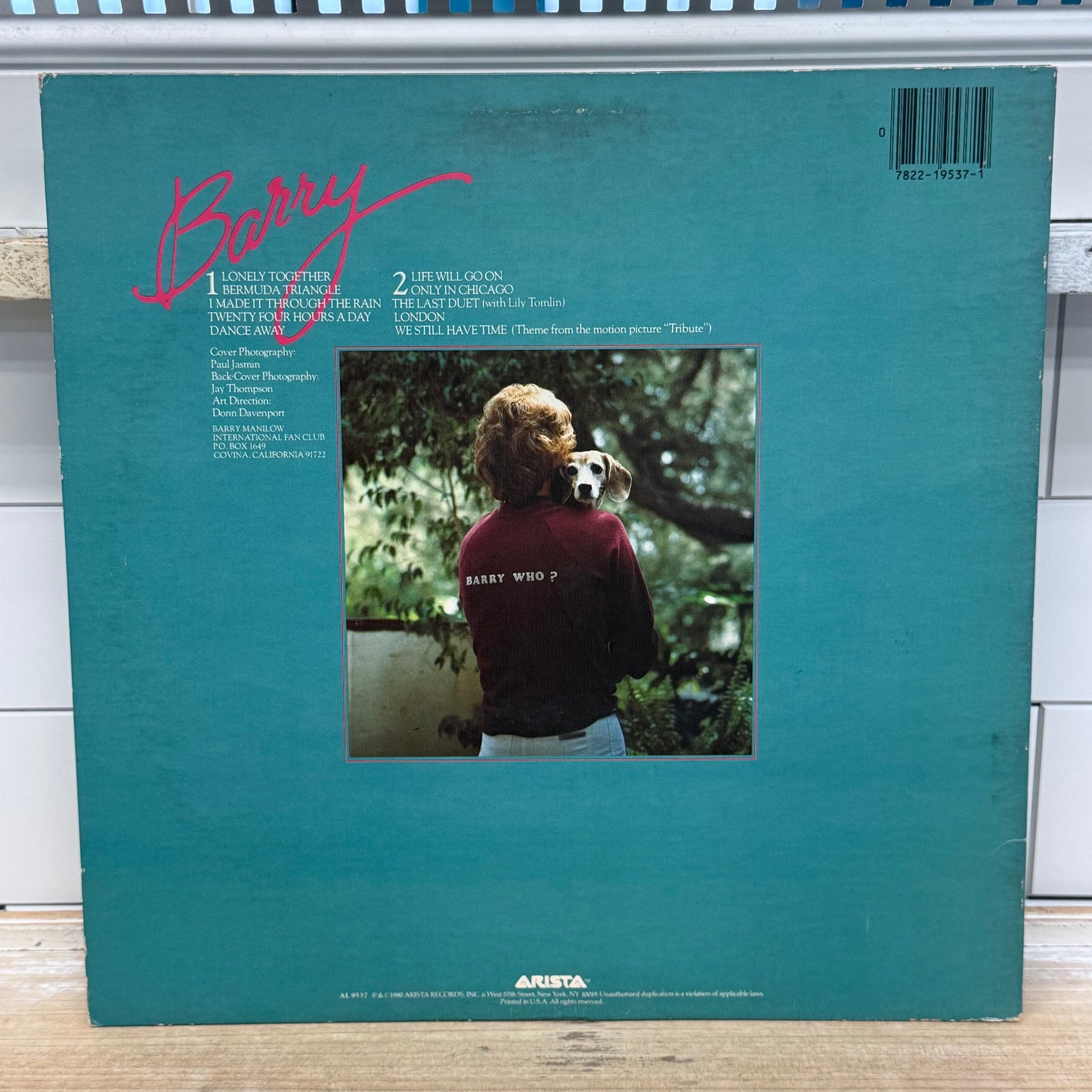 Barry Manilow Barry Vinyl Record LP 1980 #AL 9537