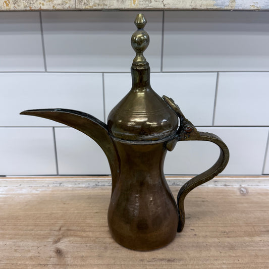 Vintage Middle Eastern Brass Dallah Arabic Coffee Pot