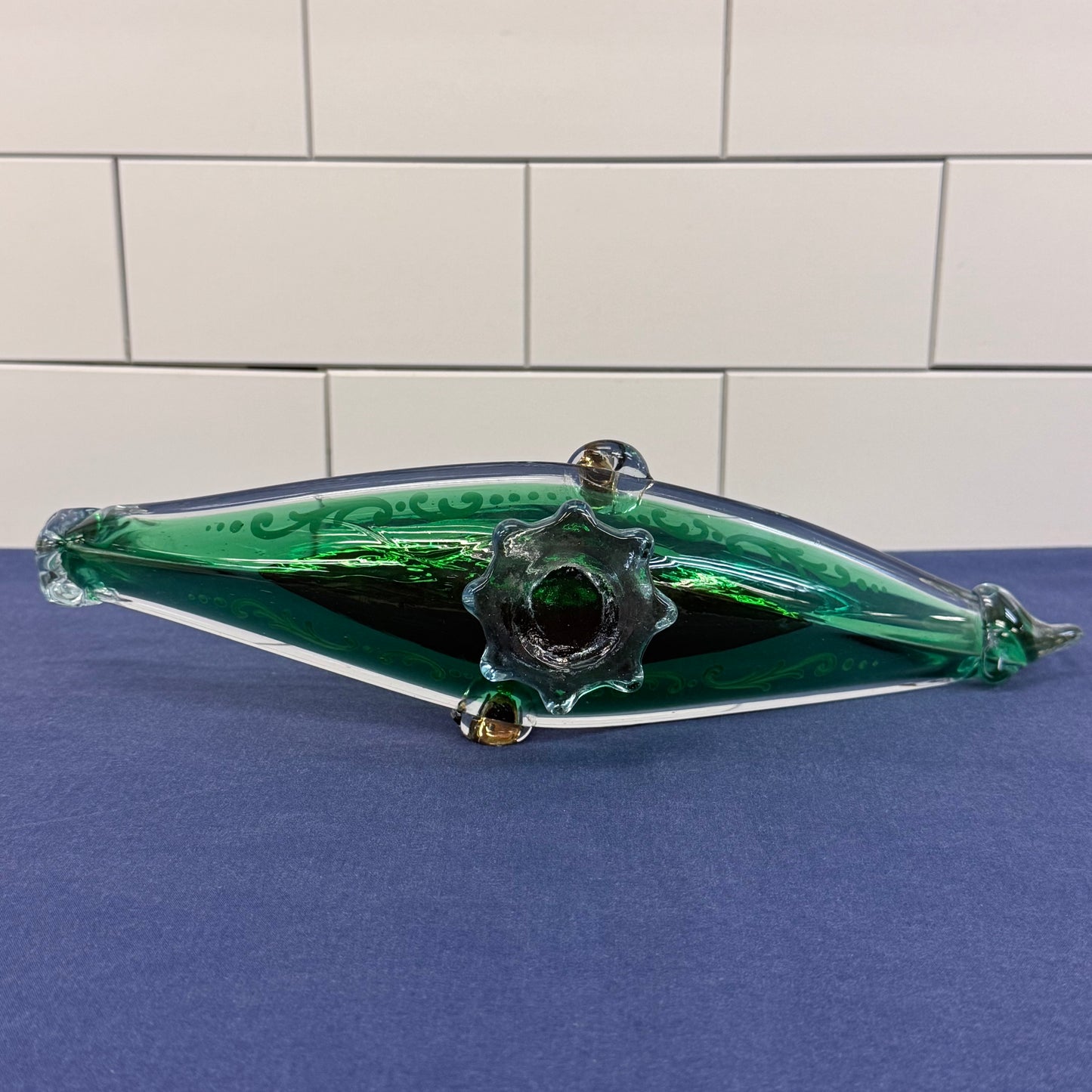 Murano Style Venetian Gondola Art Glass Centerpiece Bowl