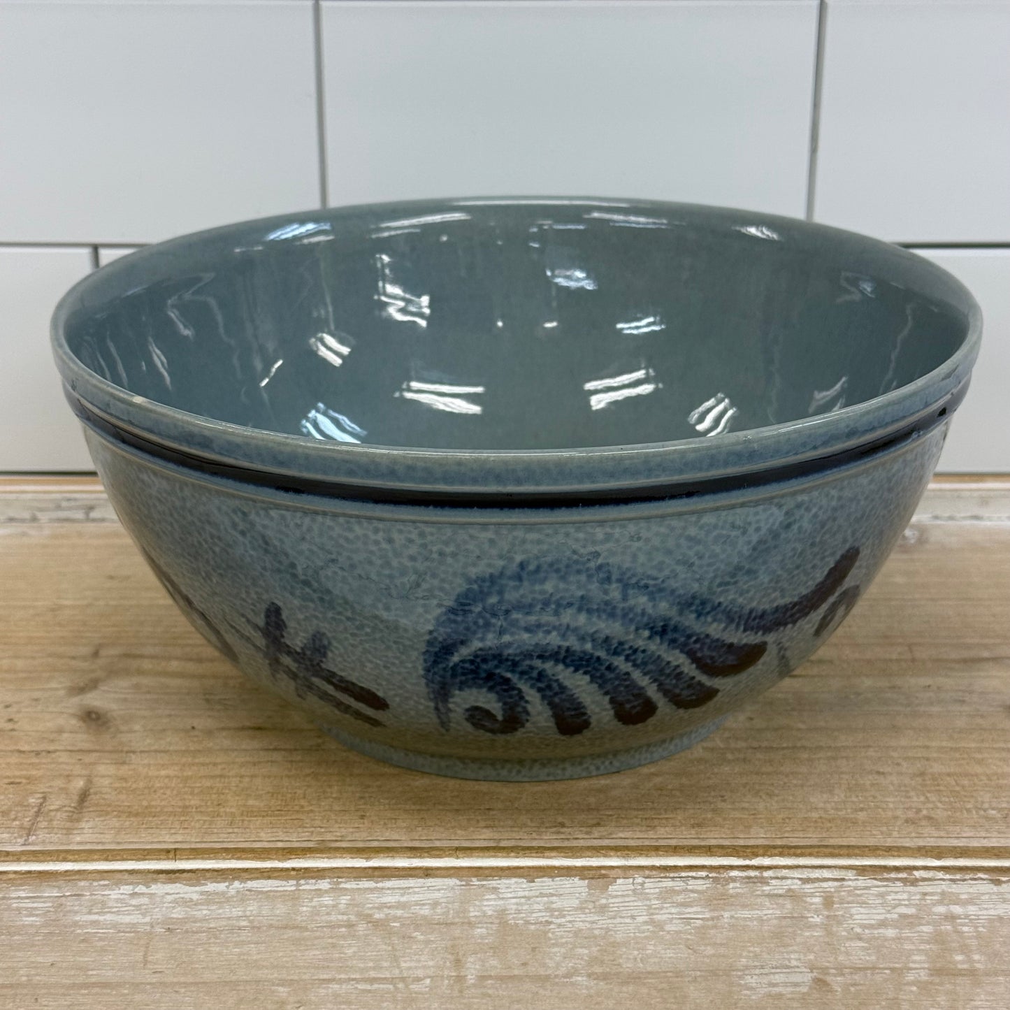 Studio Art Pottery Blue Gray Stoneware Bowl