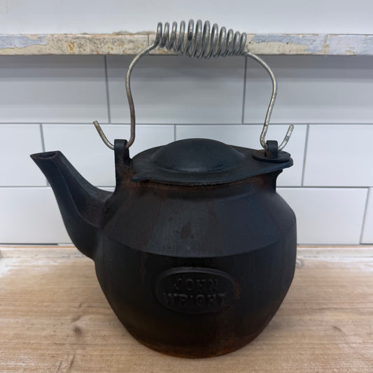 John Wright Cast Iron Tea Kettle Pennsylvania 1970s