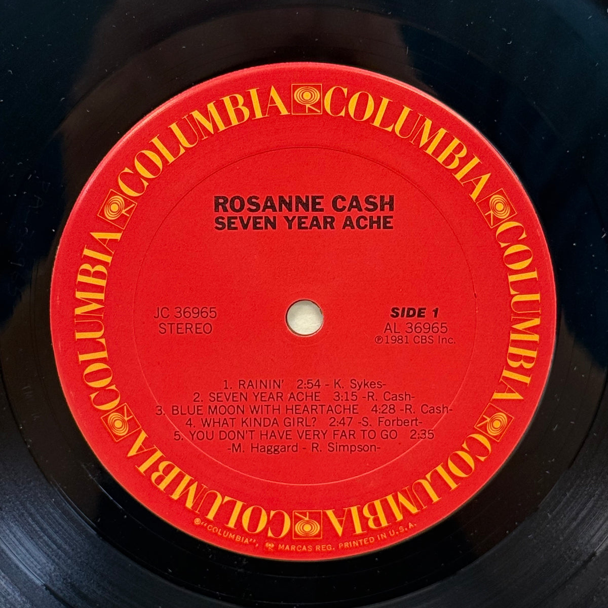 Rosanne Cash Seven Year Ache Vinyl LP 1981 -- JC 36965