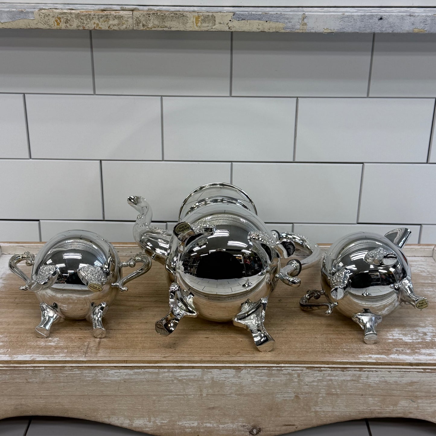 Vintage Silverplate Coffee Tea Service Set with Tray Box