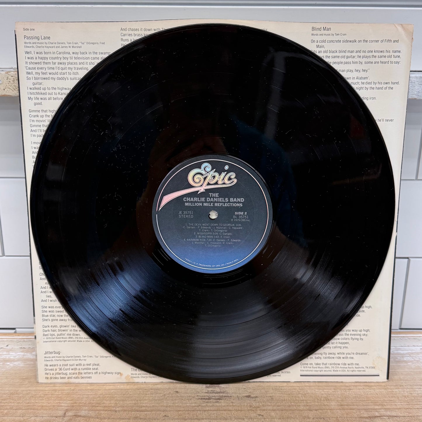 The Charlie Daniels Band Million Mile Reflections LP 1979 #JE35751