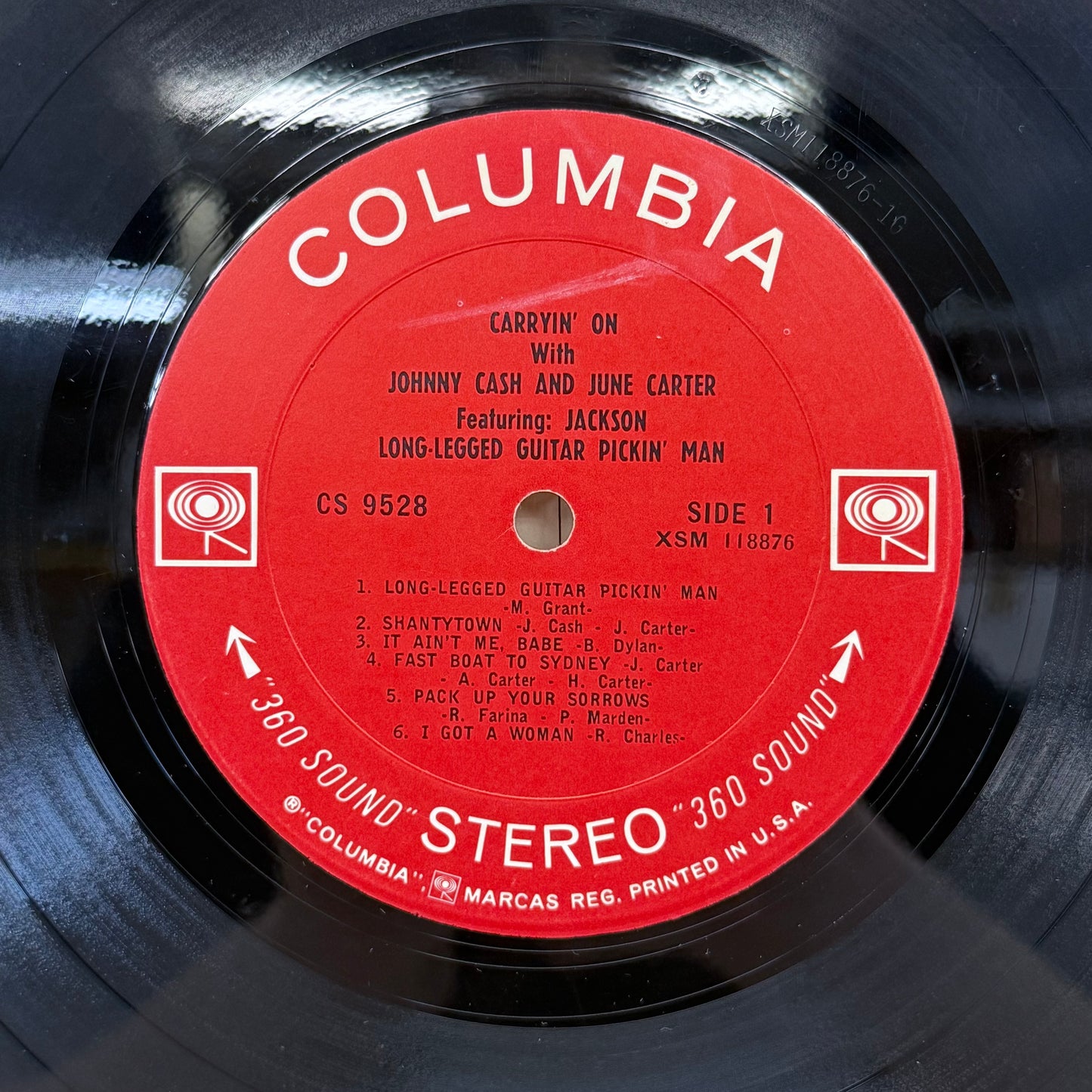 Carryin’ On Johnny Cash & June Carter Vinyl Record LP 1967 #CS 9528