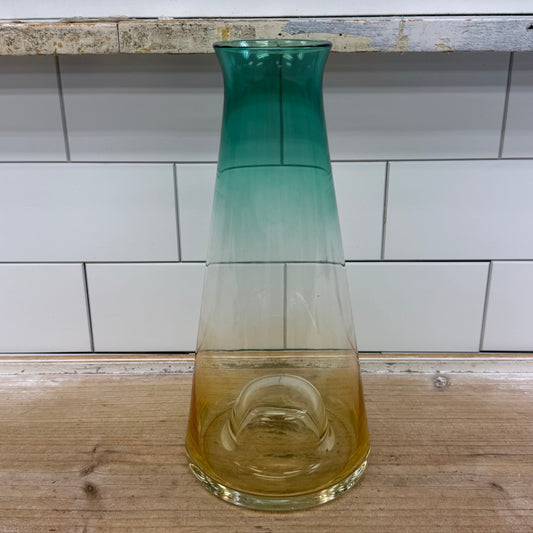 Crofton Ombré Art Glass Decanter Turquoise Amber