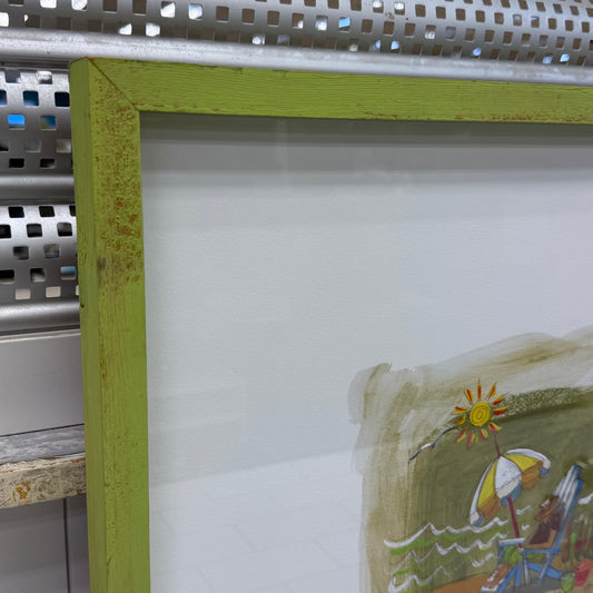 Beach Art Print Coastal Cottage Decor Signed 1990s