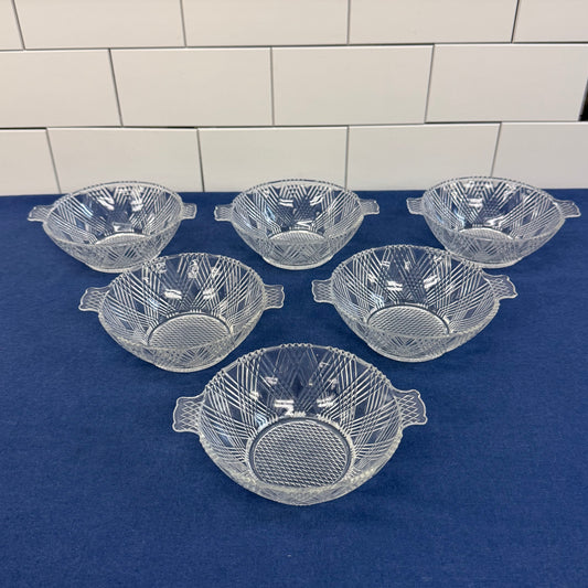 Hazel Atlas Starlight Berry Bowls, Glass Set of 6