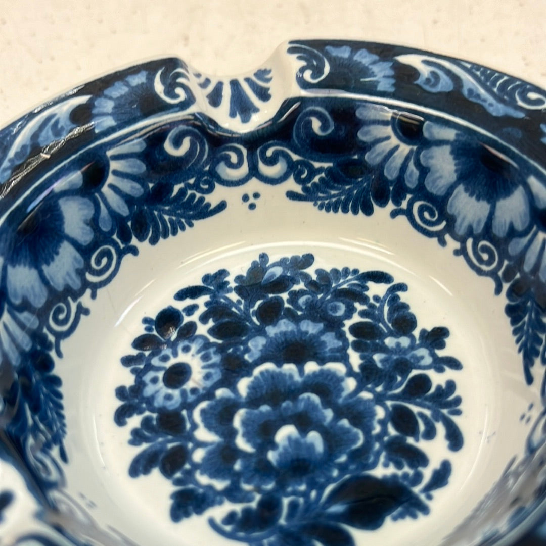 Holland Delft Floral Dish, Signed