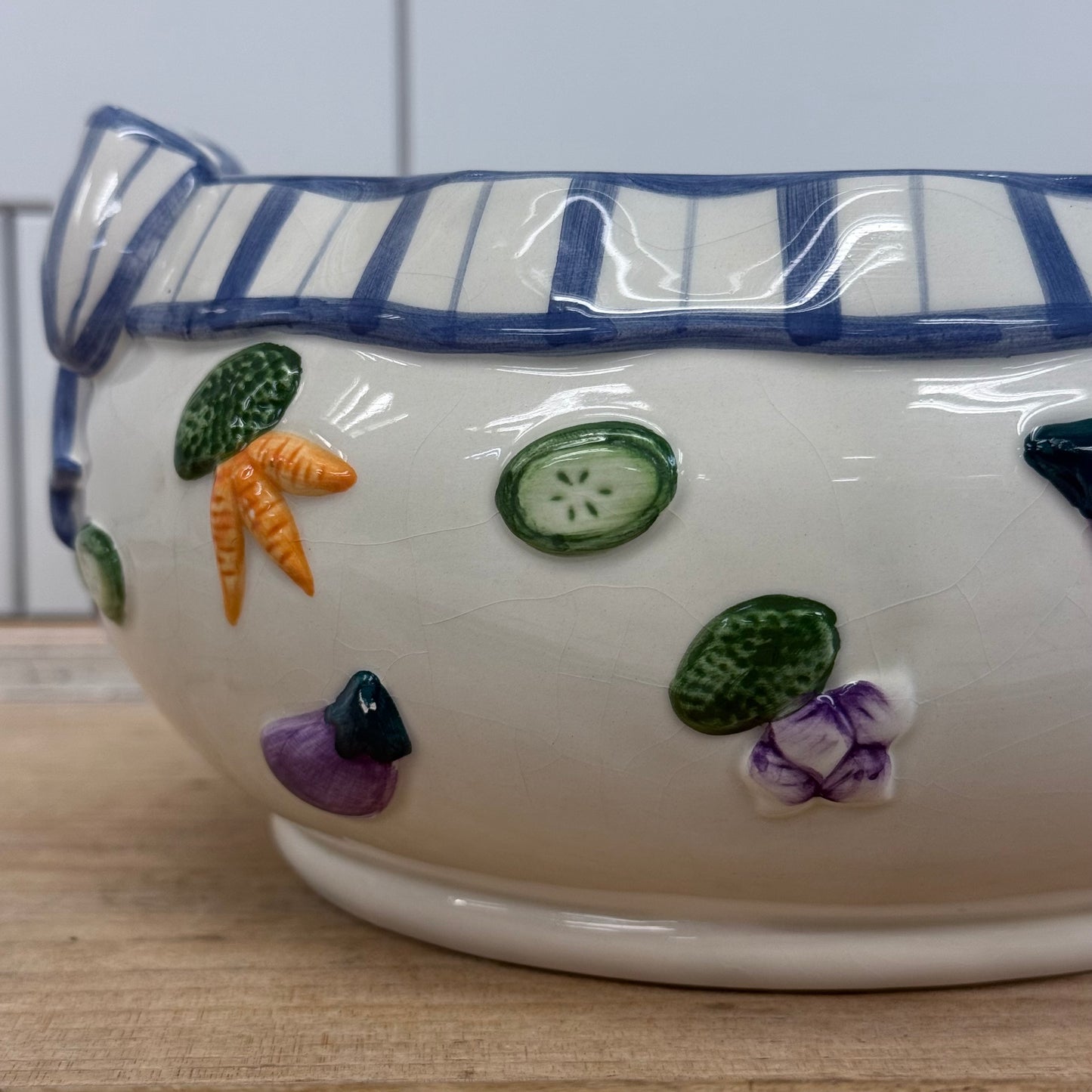 Fitz and Floyd Vegetable Garden Ceramic Serving Bowl 1990s