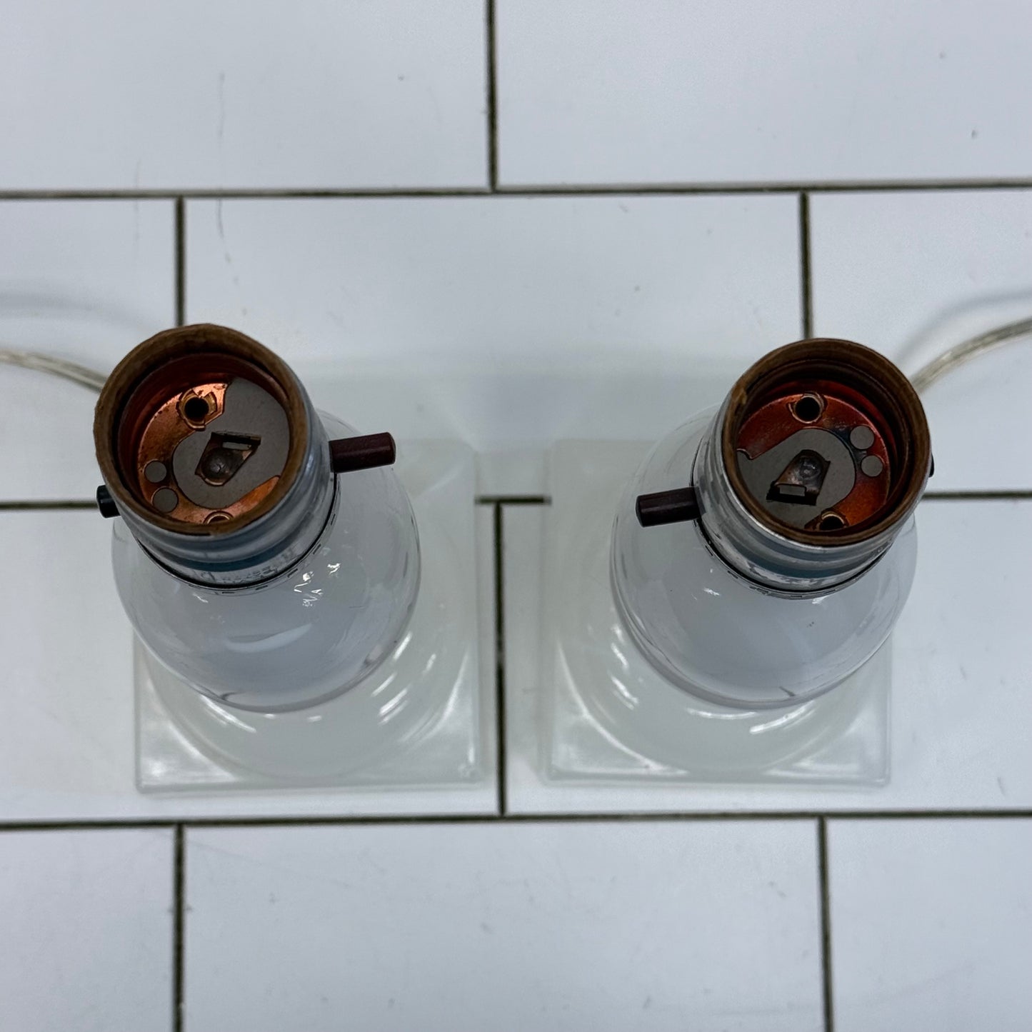 Vintage Milk Glass Accent Lamps Set of 2