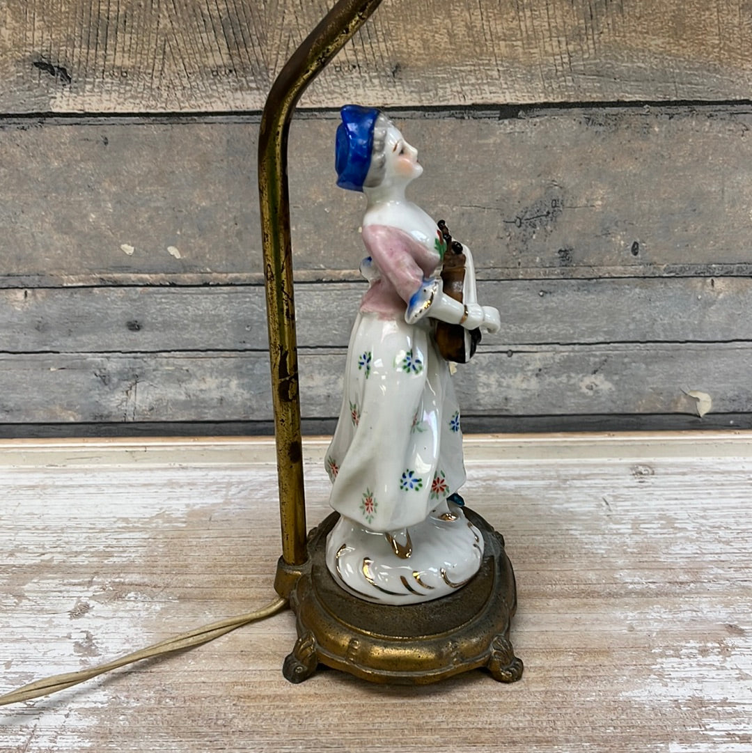 Vintage Porcelain Figurine Table Lamps, Set of 2