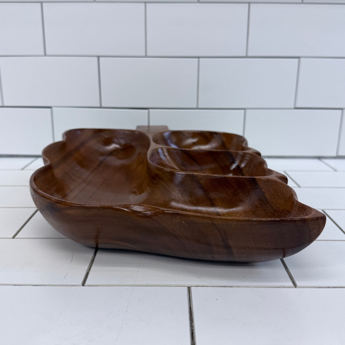 Monkey Pod Wood Divided Serving Tray