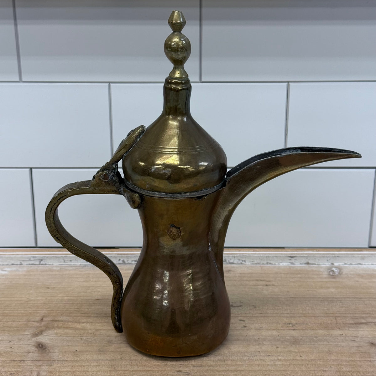 Vintage Middle Eastern Brass Dallah Arabic Coffee Pot