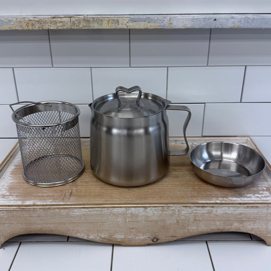 304 Stainless Steel Deep Fryer Pot & Oil Strainer