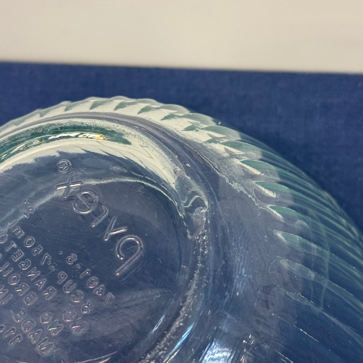 Pyrex Aqua Ribbed Mixing Bowls Set of 4 Vintage 1990s