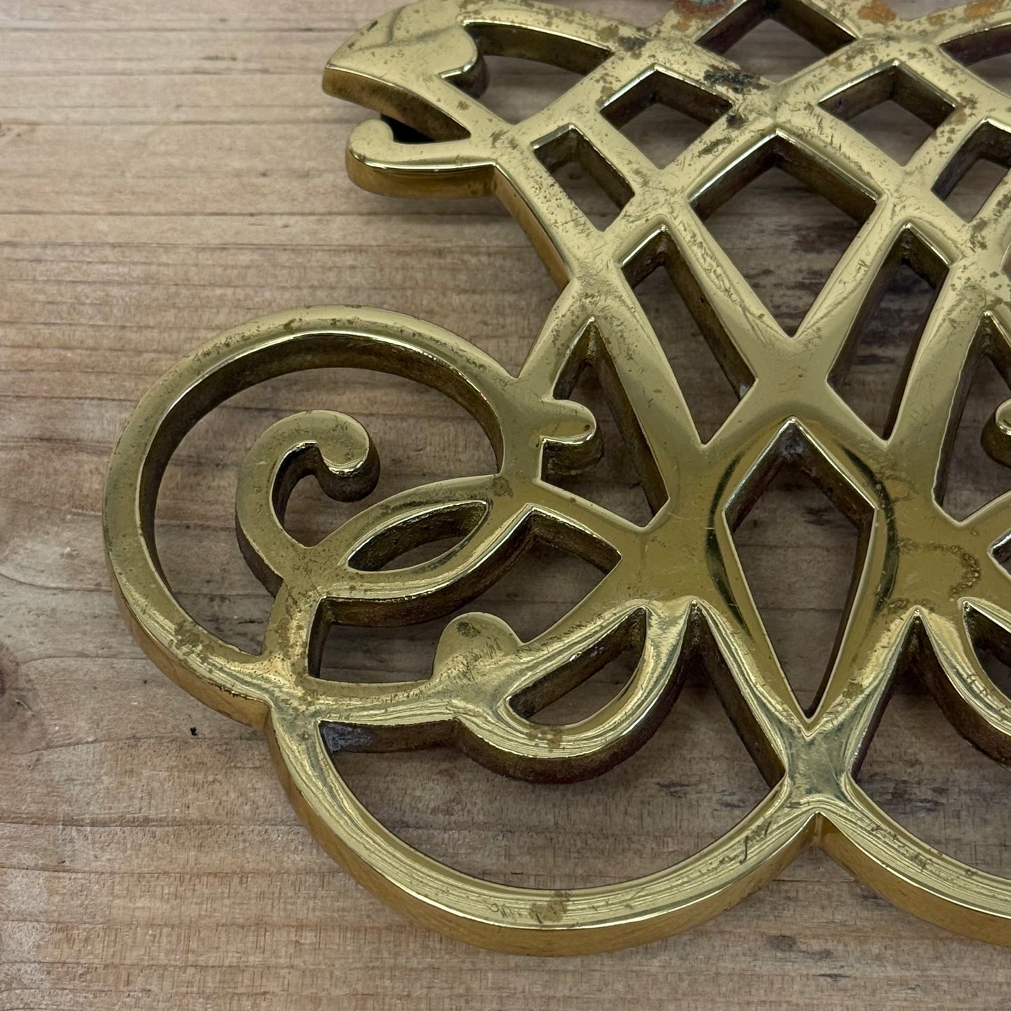 Virginia Metalcrafters Thomas Jefferson Cypher Brass Trivet 1957