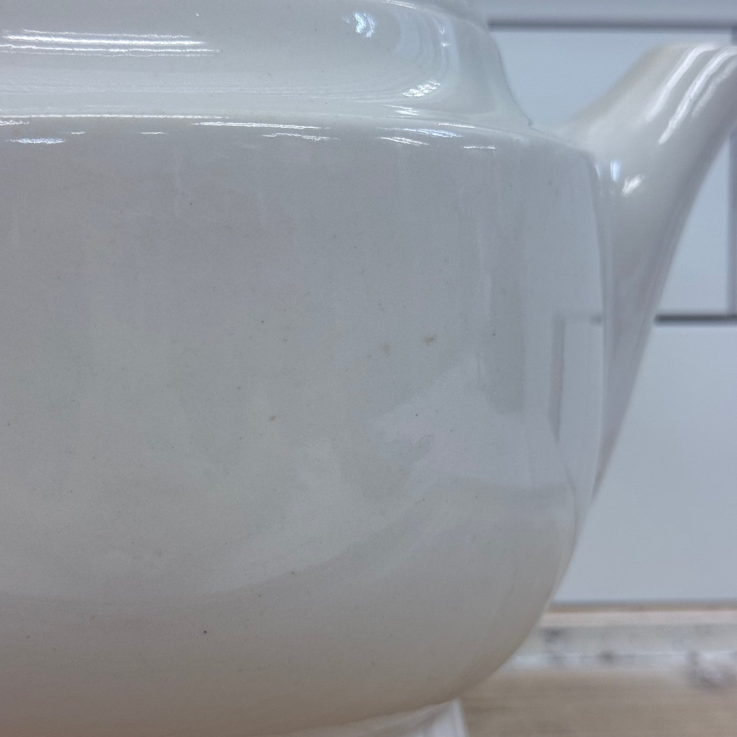 Porcelier Colonial Hearth Scene Vitreous China Teapot 1950s