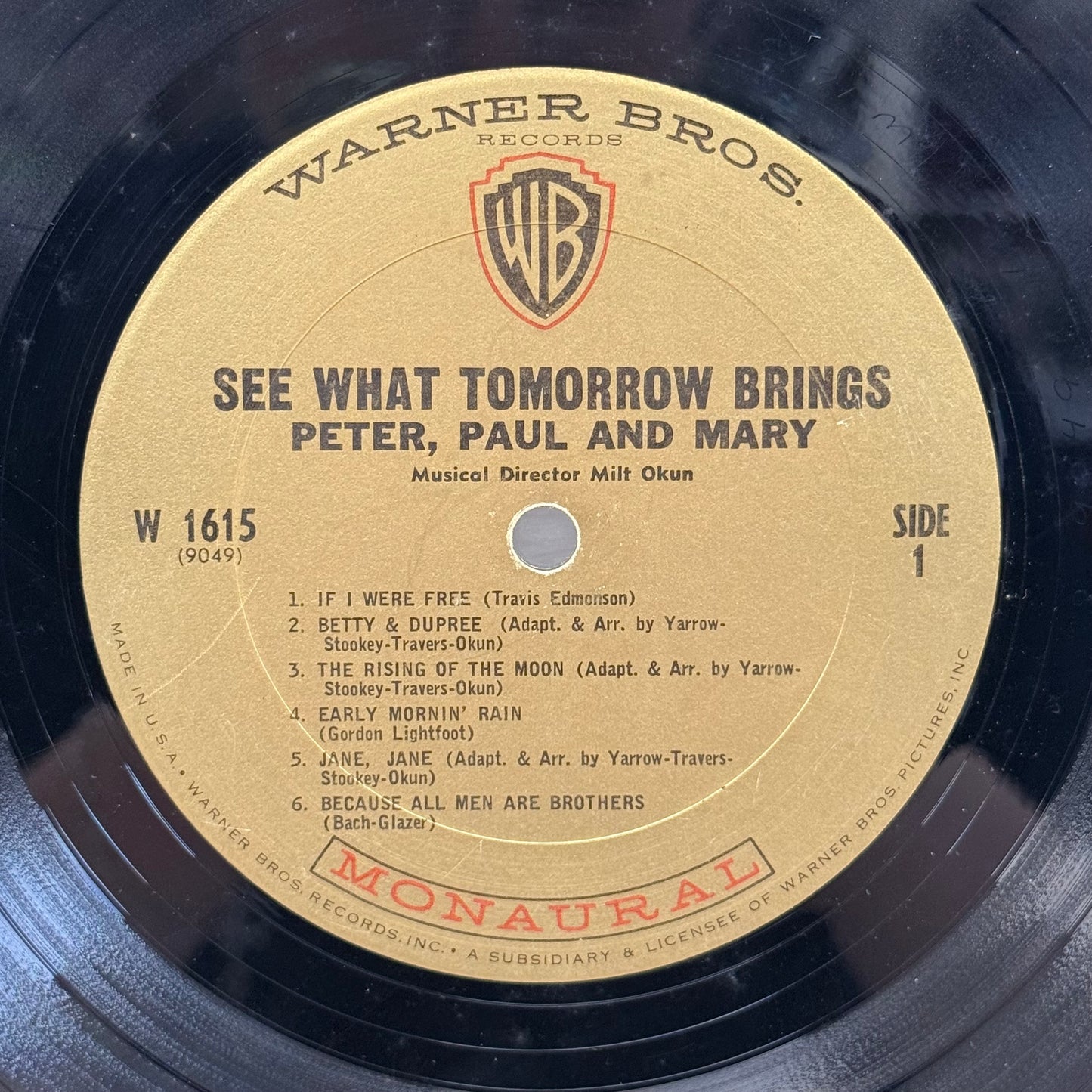 Peter Paul & Mary See What Tomorrow Brings Vinyl Record 1965