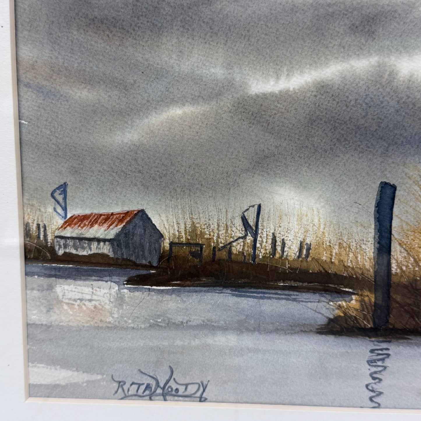 Coastal Landscape Framed Original Painting, Signed