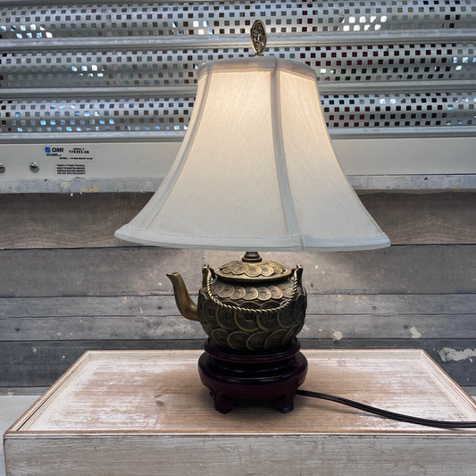 CBK Ltd. Thousand Coin Brass Teapot Lamp, 2001