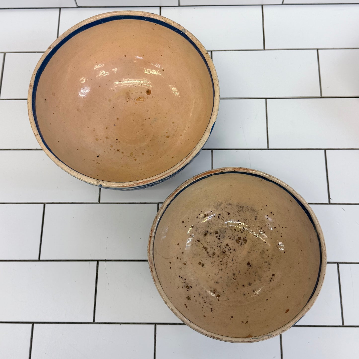 Tonalá Style Mexican Pottery Bowls Set of 2 1960s