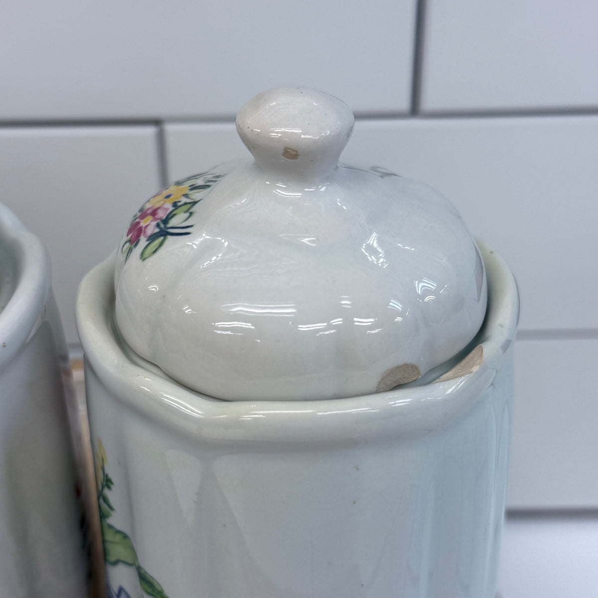T. Delft's Bleau Floral Ceramic Kitchen Canisters Set of 5