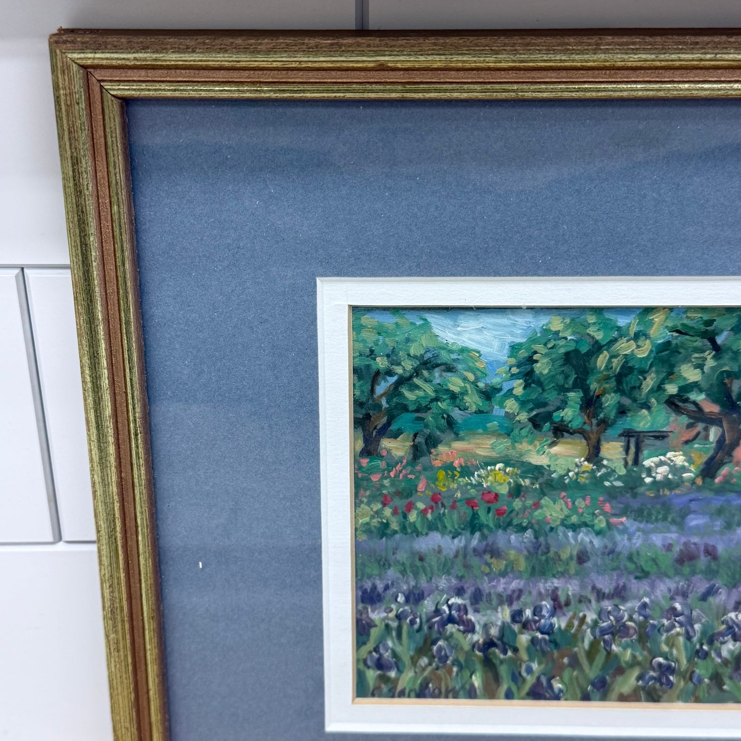 Flower Field Framed Art Print Signed C Sanford