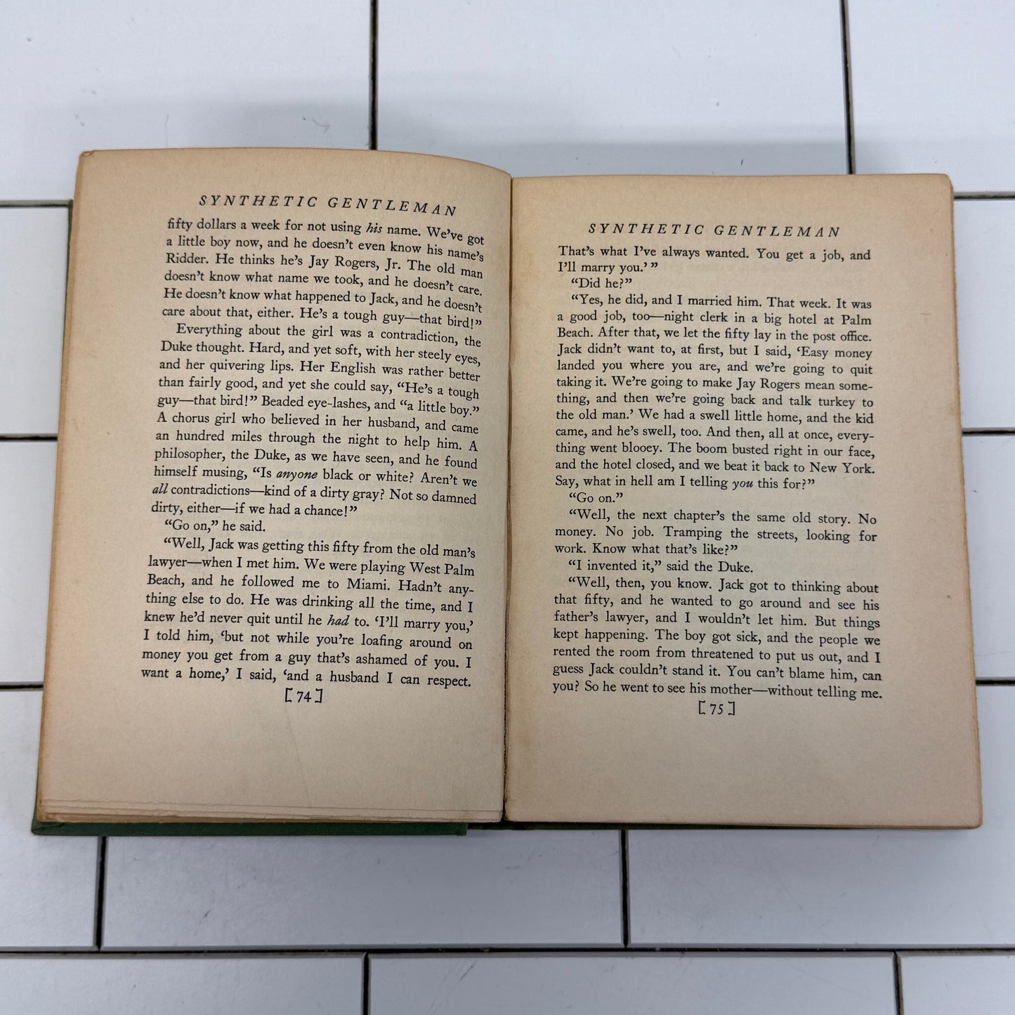 Synthetic Gentleman by Channing Pollock 1934 Vintage Book