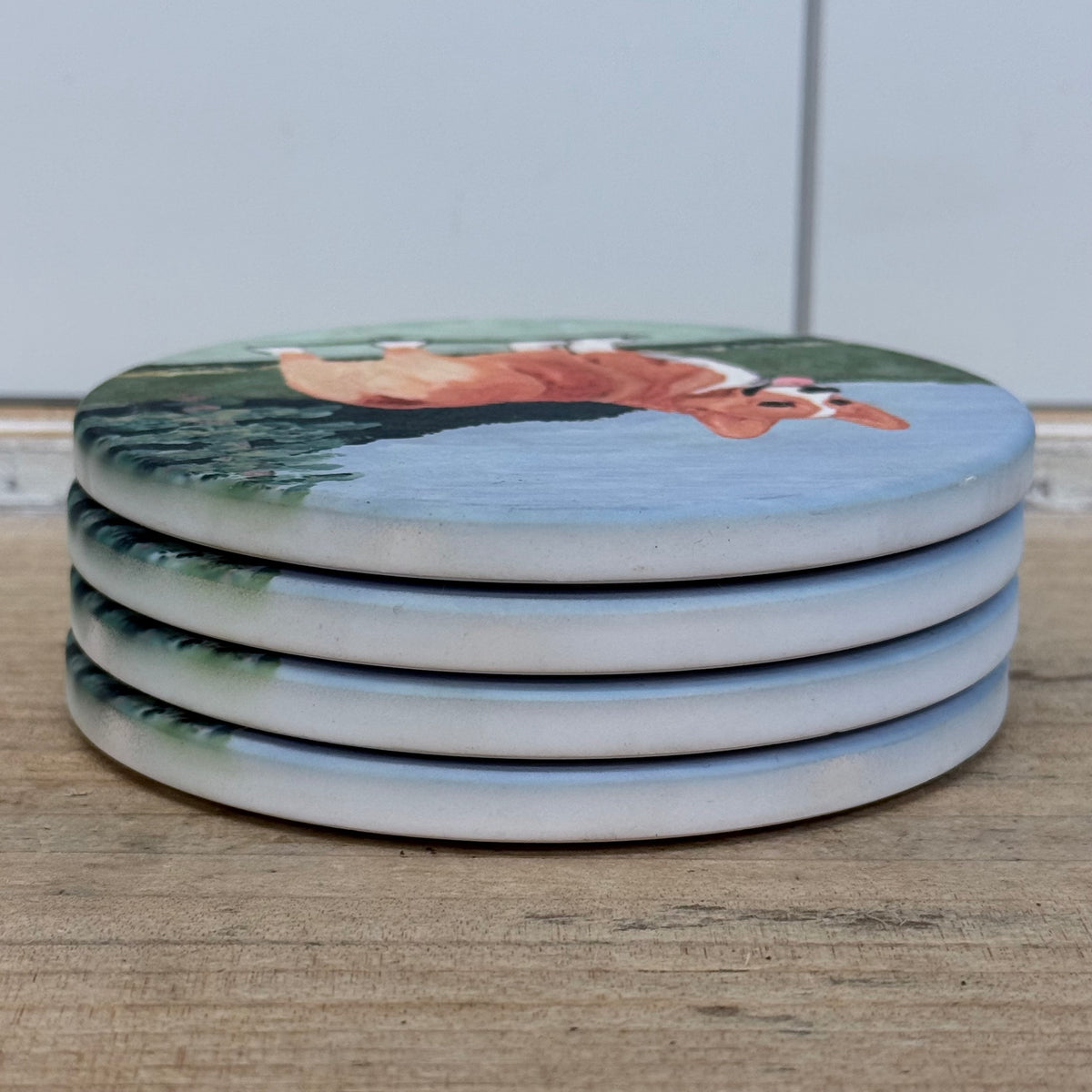Zeppa Studios Corgi Fur Children Bisque Coasters Set of 4