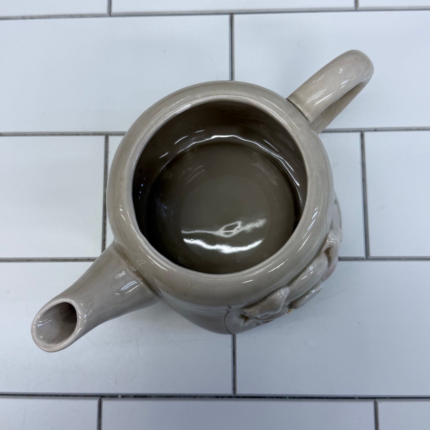 Lefton Piggy Eating Corn Teapot, Ceramic