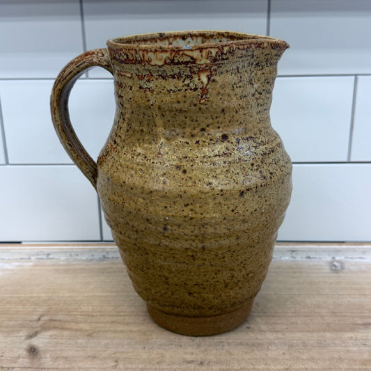 Studio Pottery Stoneware Pitcher Rustic Drip Glaze