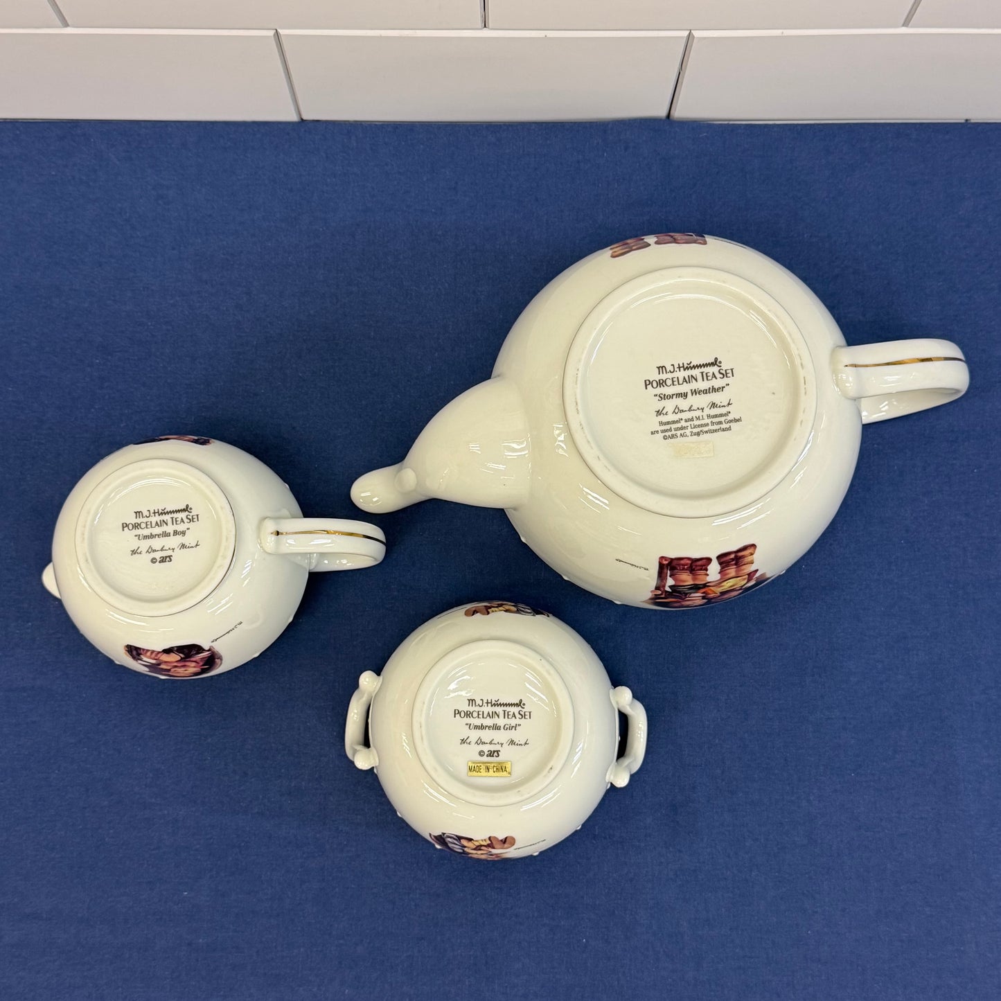 Danbury Mint Hummel Stormy Weather Porcelain Tea Set