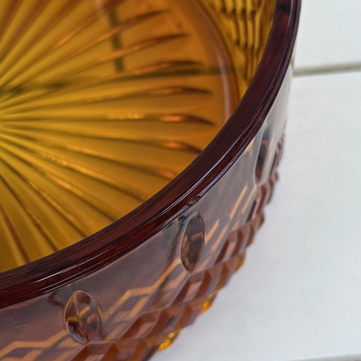 Indiana Glass Princess Amber Covered Candy Dish 1960s