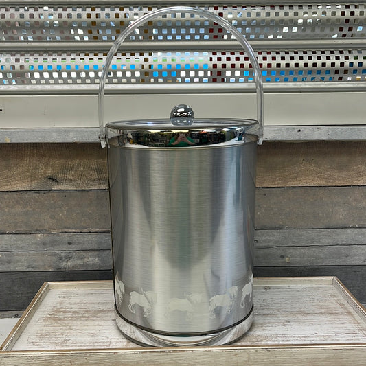 Large Georges Briard Chrome & Lucite Ice Bucket, 1970s