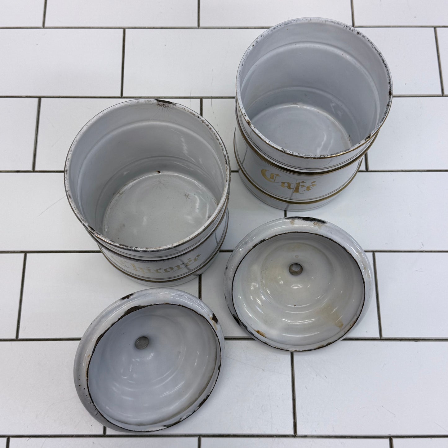 Enamelware Coffee & Chicory Canisters Set of 2