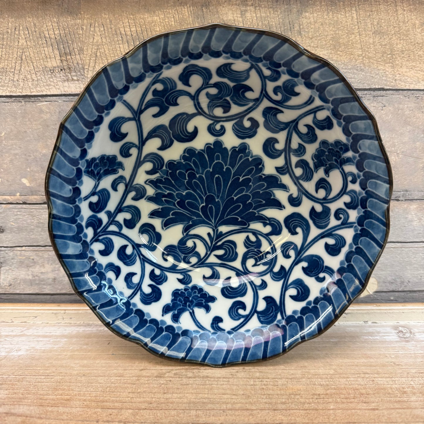 Andrea by Sadek Blue Mum Porcelain Bowls, Set of 7 1980s