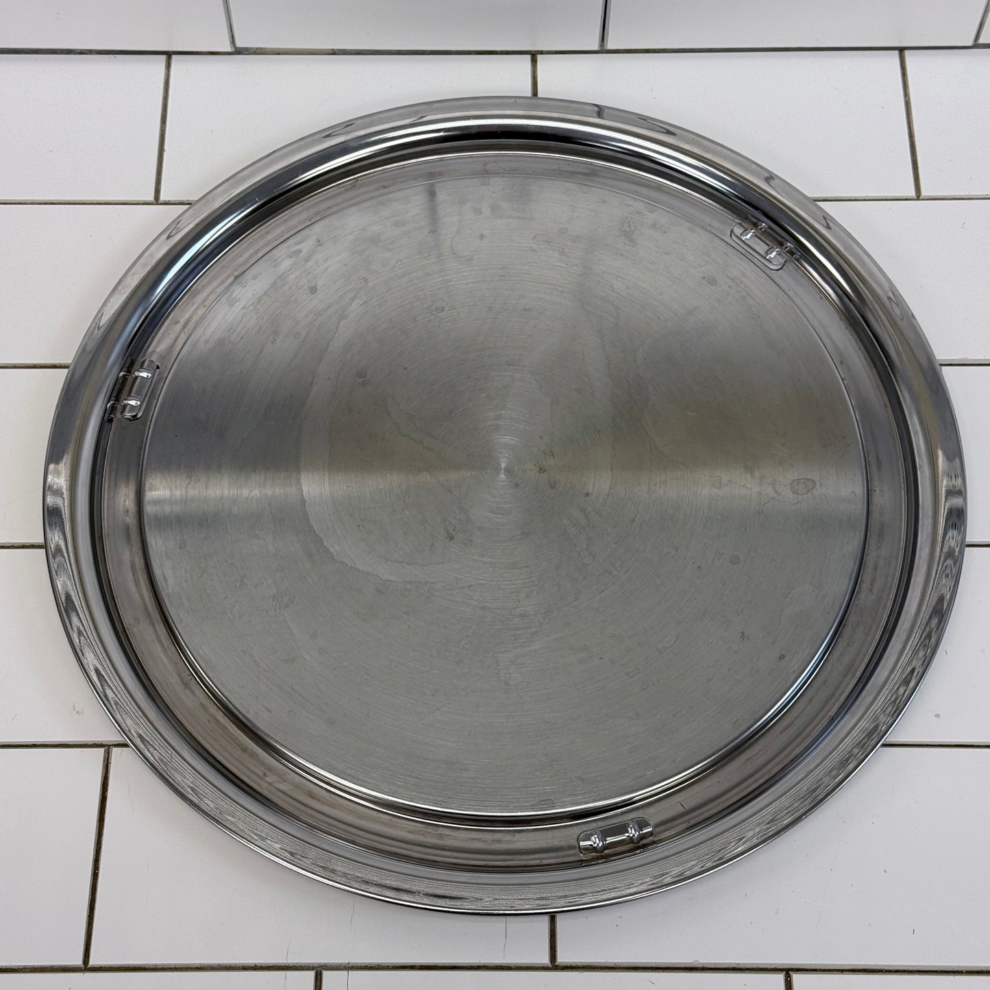 Everedy Chrome Locking Lid Cake Carrier Vintage Metal Dome