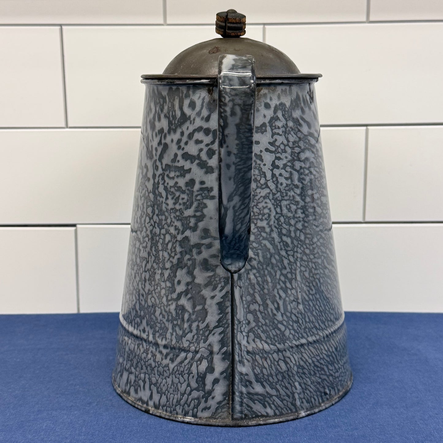 Graniteware Coffee Pot Enamel Camp Kettle Antique 1920s